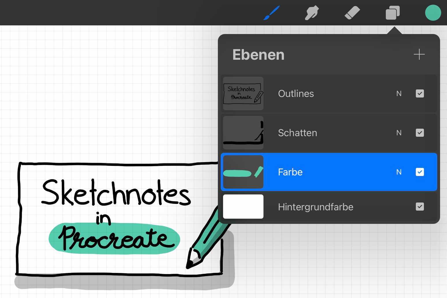 Mein Ebenen-Setup in Procreate